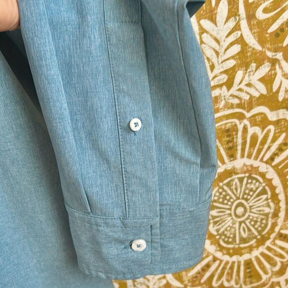 William Murray Classic Men's Performance Long Sleeve Button Down Shirt Blue XL - Picture 5 of 11